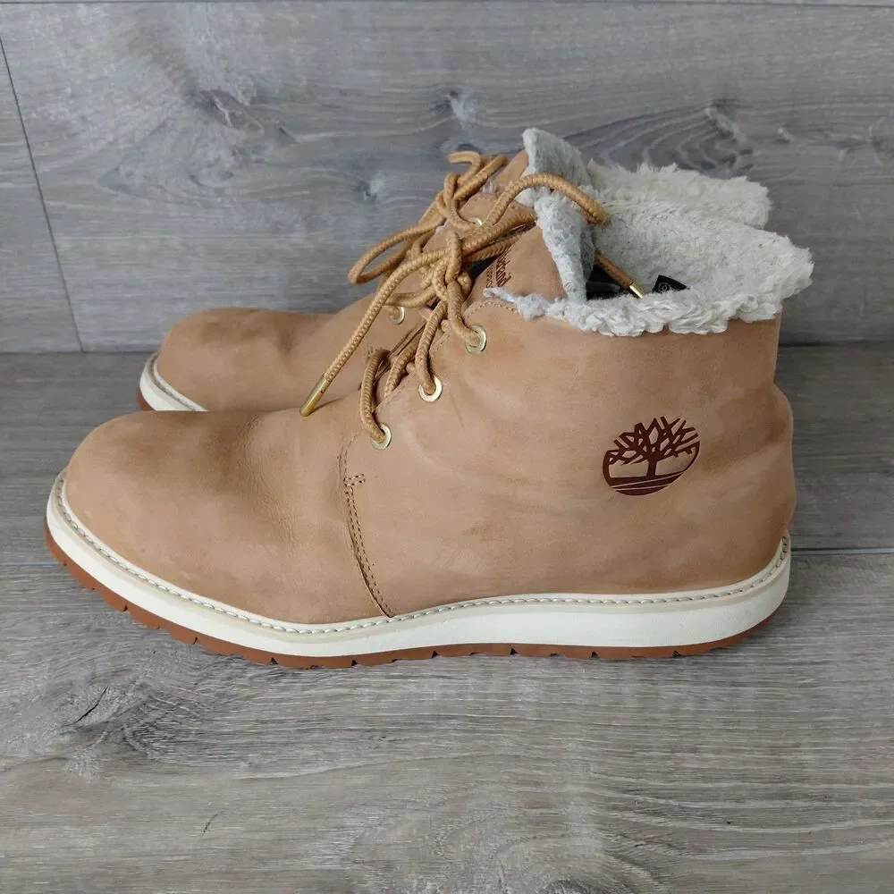 Timberland Boots Mens 11 Tan Richmond Ridge Leather Waterproof Mid Chukka Fleece